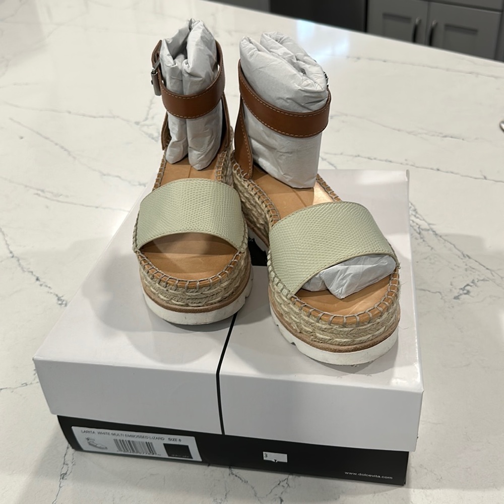 Dolce Vita Larita Multi embossed lizard platform sandal - sz 8